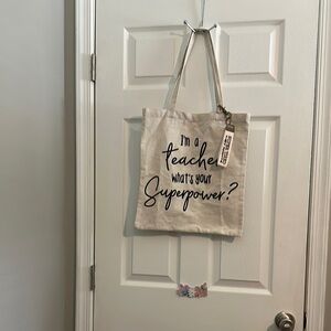 Cream Canvas Tote Bag Minimalist Design